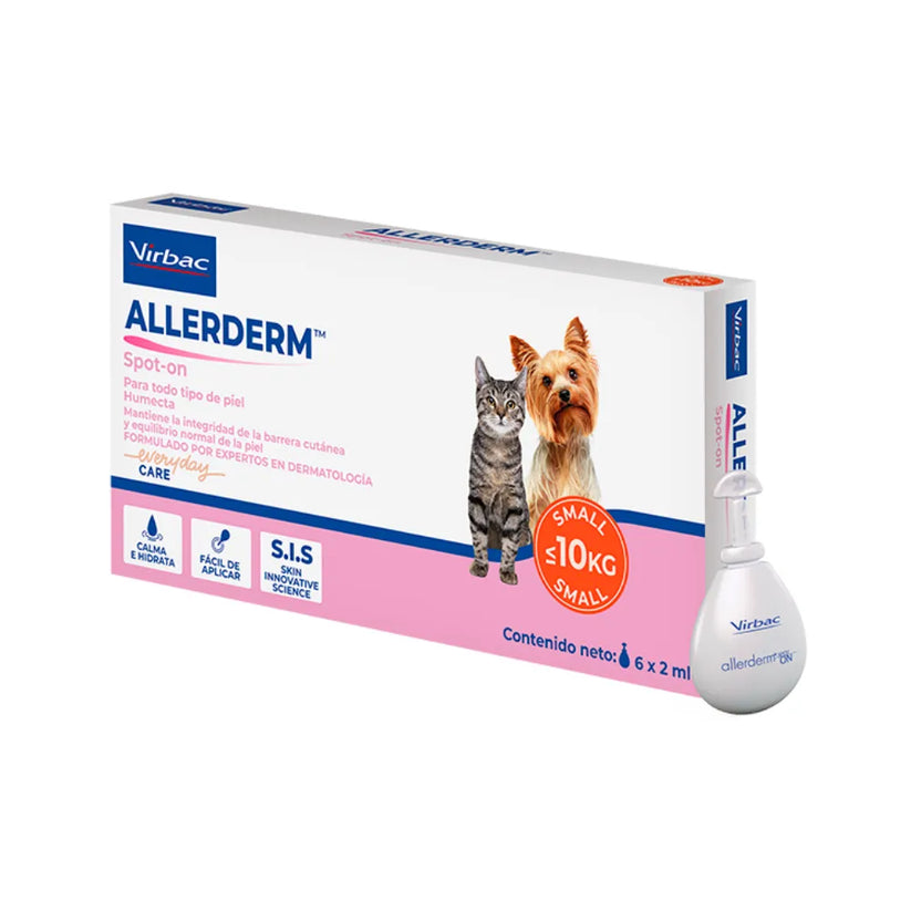 ALLERDERM Spot On Gatos y Perros < 10 kg (6 x 2 ml) Pipeta