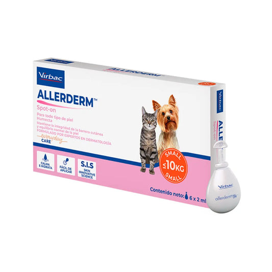 ALLERDERM Spot On Gatos y Perros < 10 kg (6 x 2 ml) Pipeta