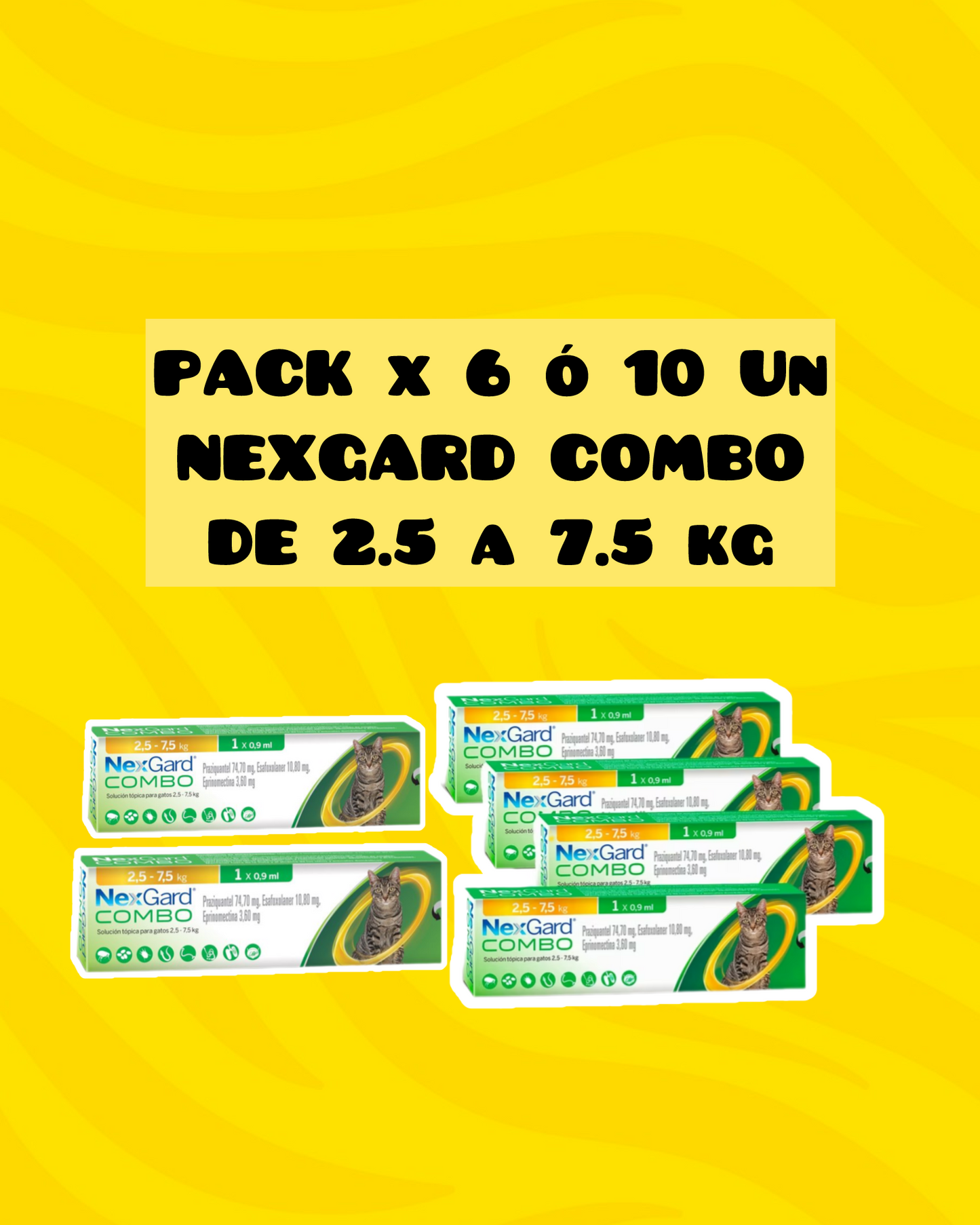 PACK DE NEXGARD COMBO 2,5 A 7,5 KG