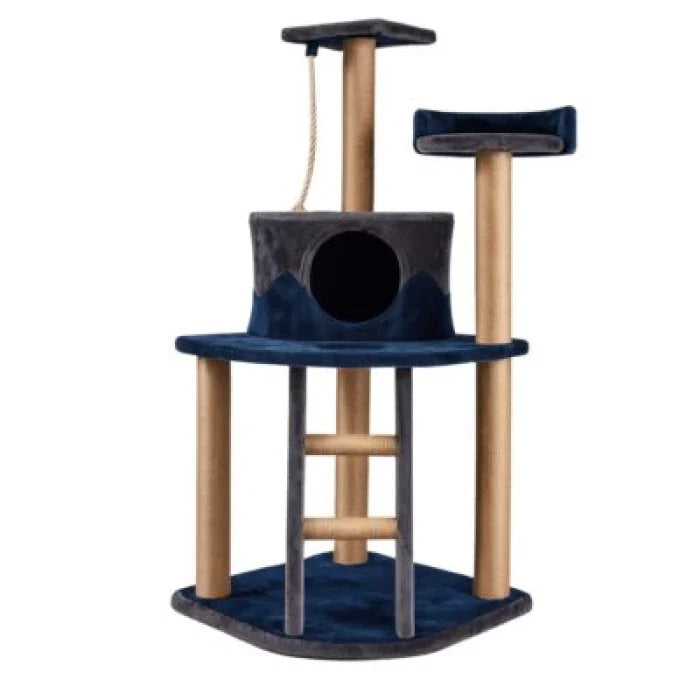 Rascador Gatos Felpa Suave Azul Marino KF8021A