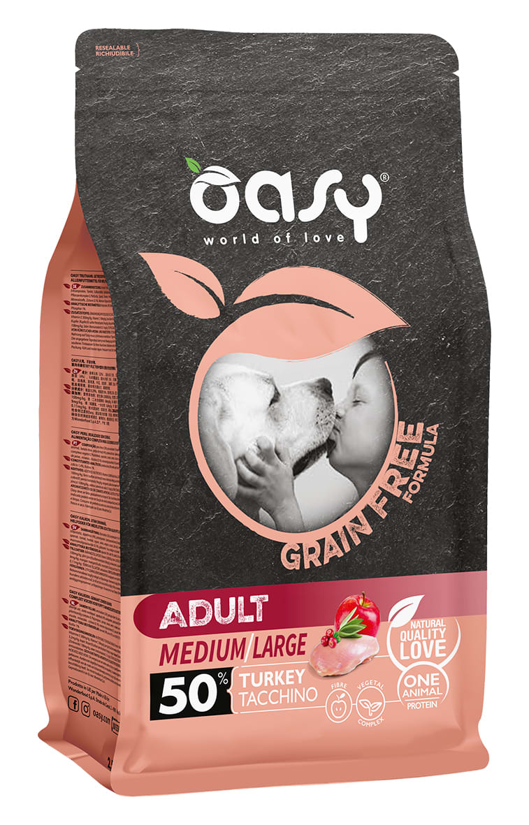 ALIMENTO CANINO OASY ADULTO GF ADULT MEDIUM7LARGE TURKEY 12KG