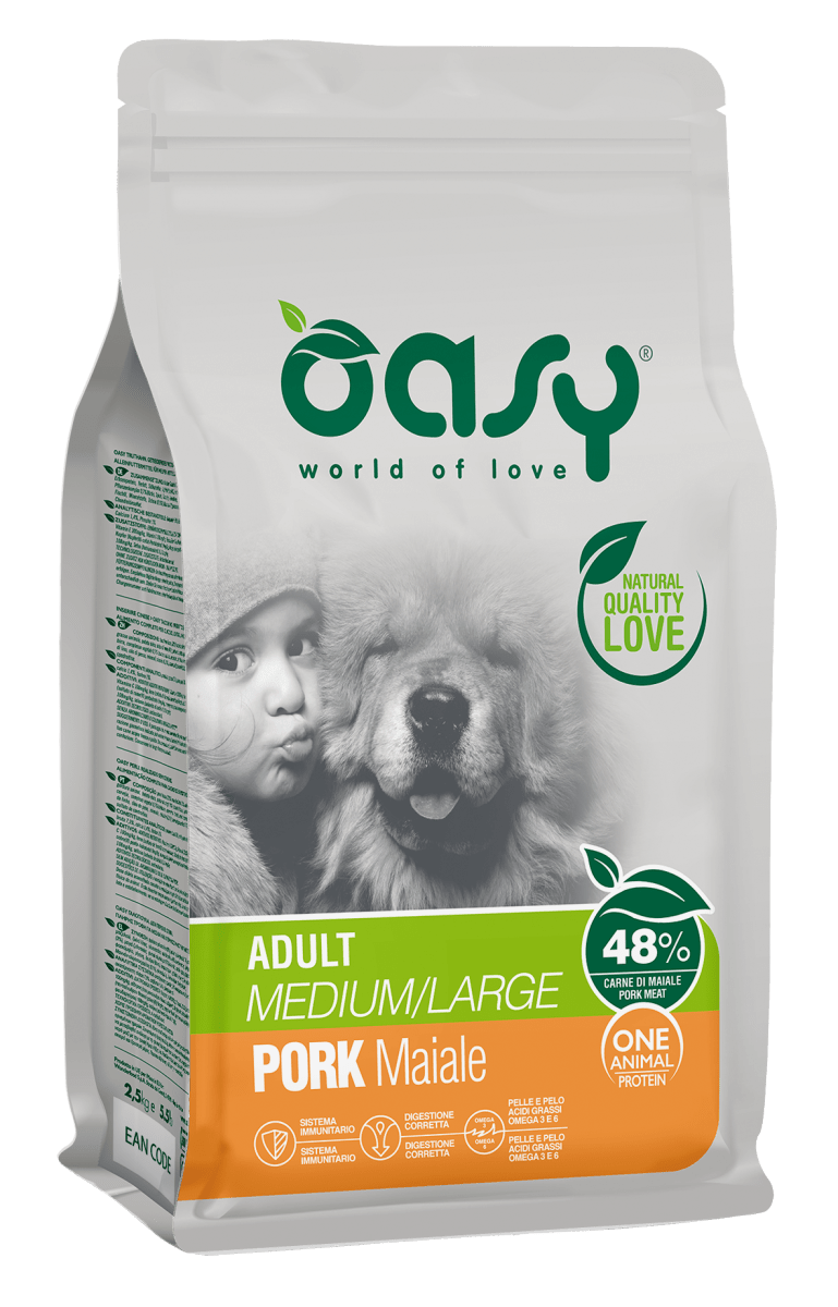 ALIMENTO CANINO OASY ADULTO MEDIUM/LARGE PORK 12KG