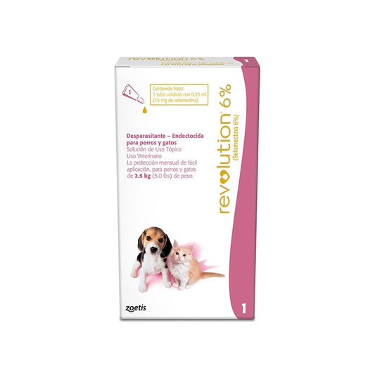 REVOLUTION DESPARACITANTE PERROS Y GATOS DE 2.5KG