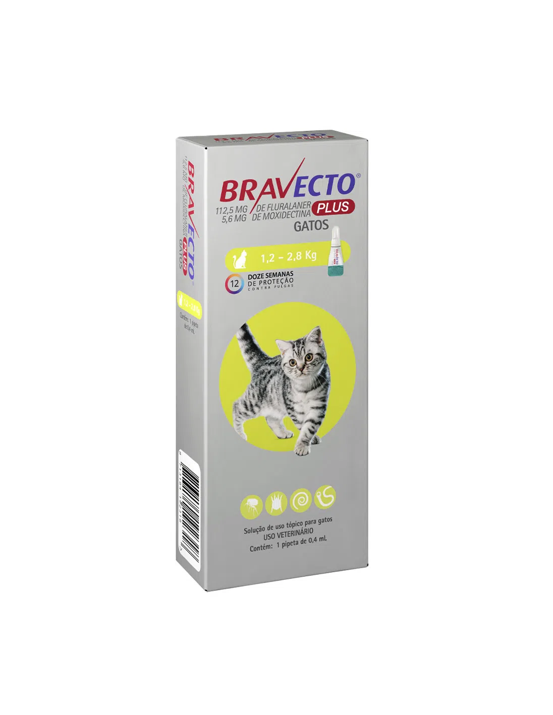 BRAVECTO PLUS PARA GATOS DE 1,2 A 2,8 KG (vence 31-03-2026)