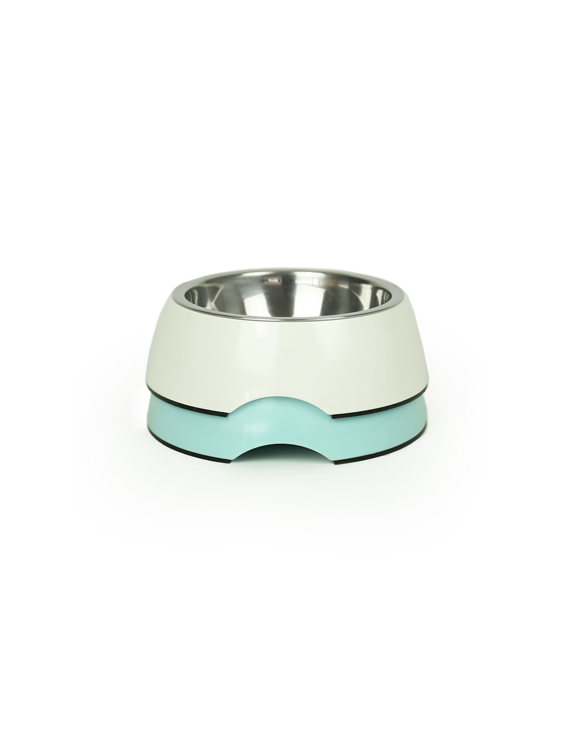 BRNX PLATO MELAMINA INOX BLANCO Y CELESTE TALLA L