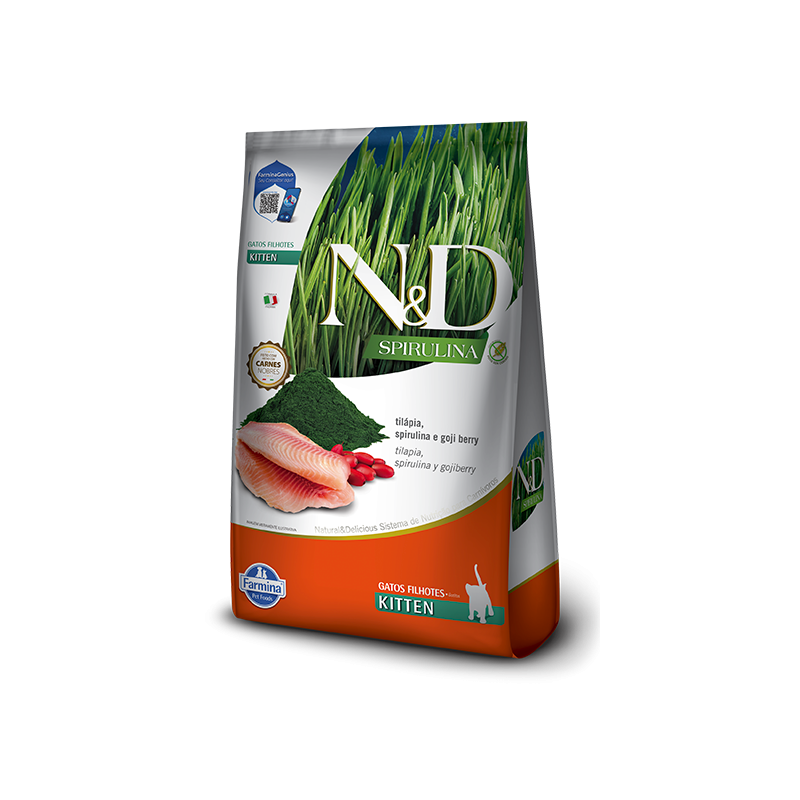 N&D ESPIRULINA Gatito Tilapia 1,5K