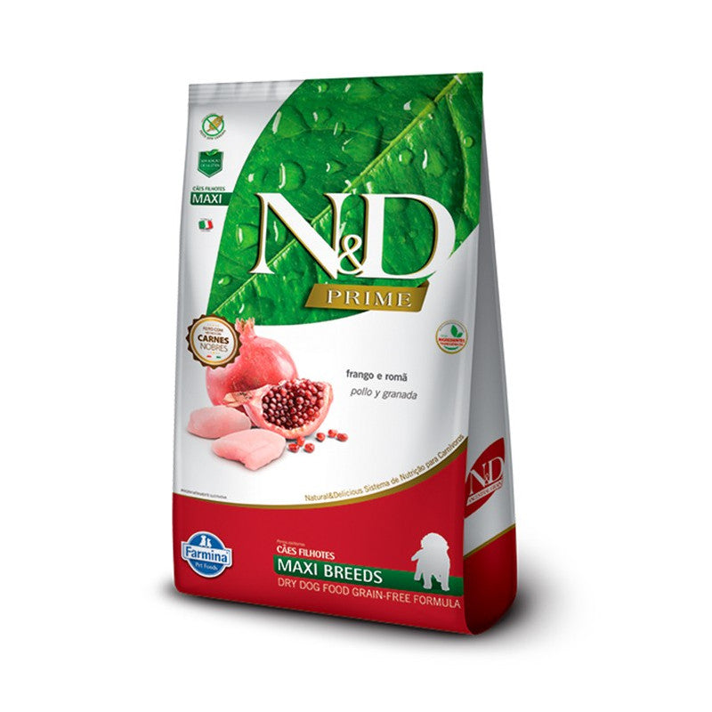 N&D Grain Free Puppy Raza Maxi Pollo y Granada 10.1Kg (saco de 10.1 kg vence el 15-07-2025)