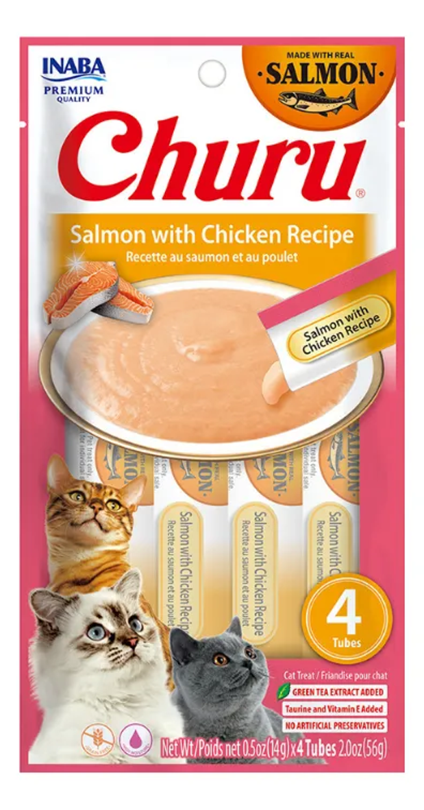 CHURU CAT SALMON/CHICKEN 14GR/4 TUBES