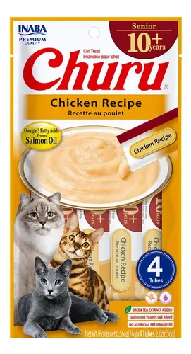 CHURU CAT SENIOR 10+ CHICKEN 14GR/4TUB