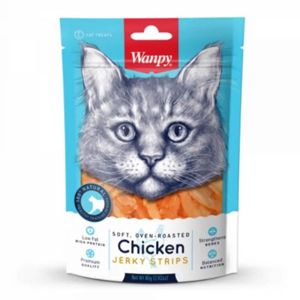 Wanpy Soft Chicken Jerky Strips para Gatos