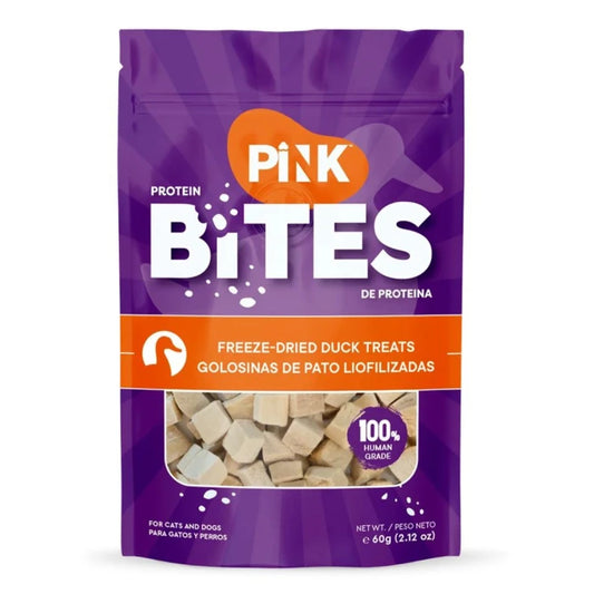PINK SNACK CANINO/FELINO BITES PATO 60GR