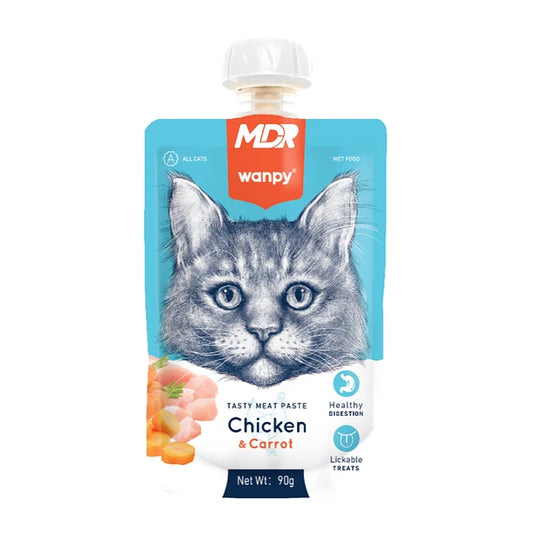 Wanpy Tasty Meat Paste Chicken & Carrot para Gatos Sobre 90gr