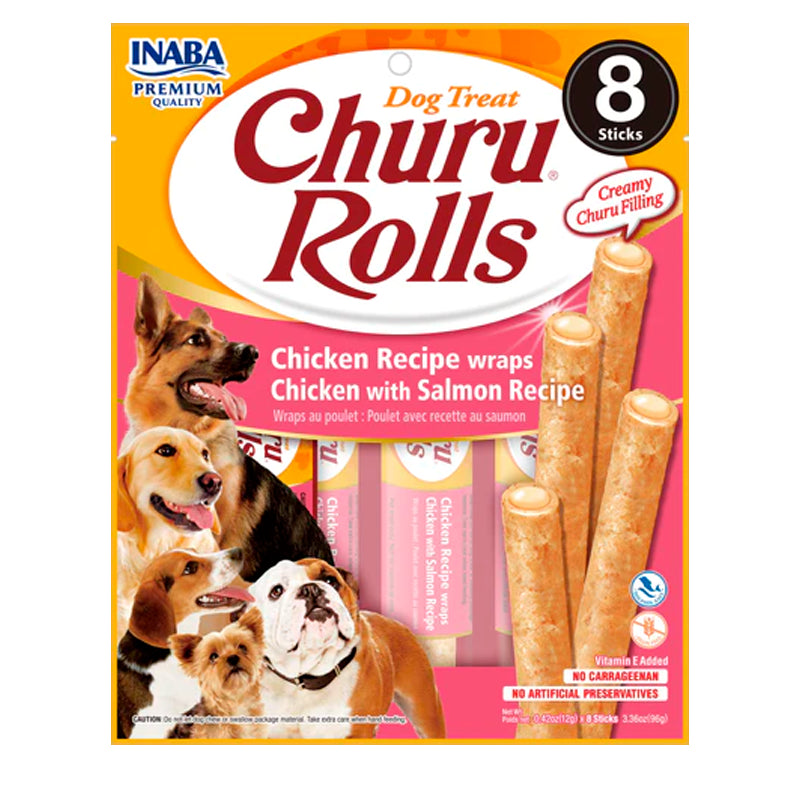 CHURU ROLLS DOG SALMON X 8