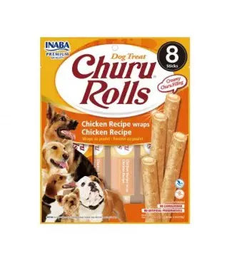 CHURU ROLLS DOG CHICKEN X 8