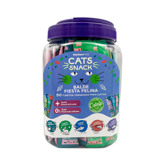 Balde cremosos Cats Snack 5O tubos