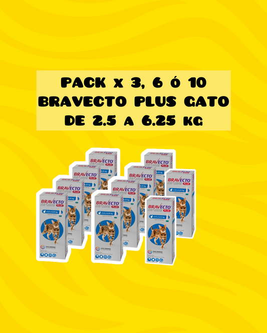 PACK BRAVECTO PLUS GATO 2,5 A 6,25 KG