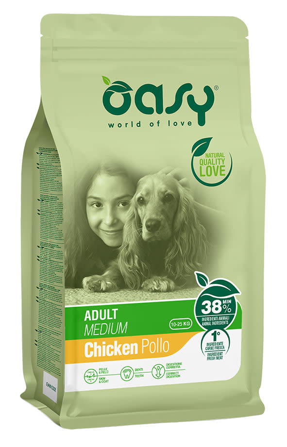 ALIMENTO CANINO OASY ADULTO LIFESTAGE ADULT MEDIUM CHICKEN 12KG