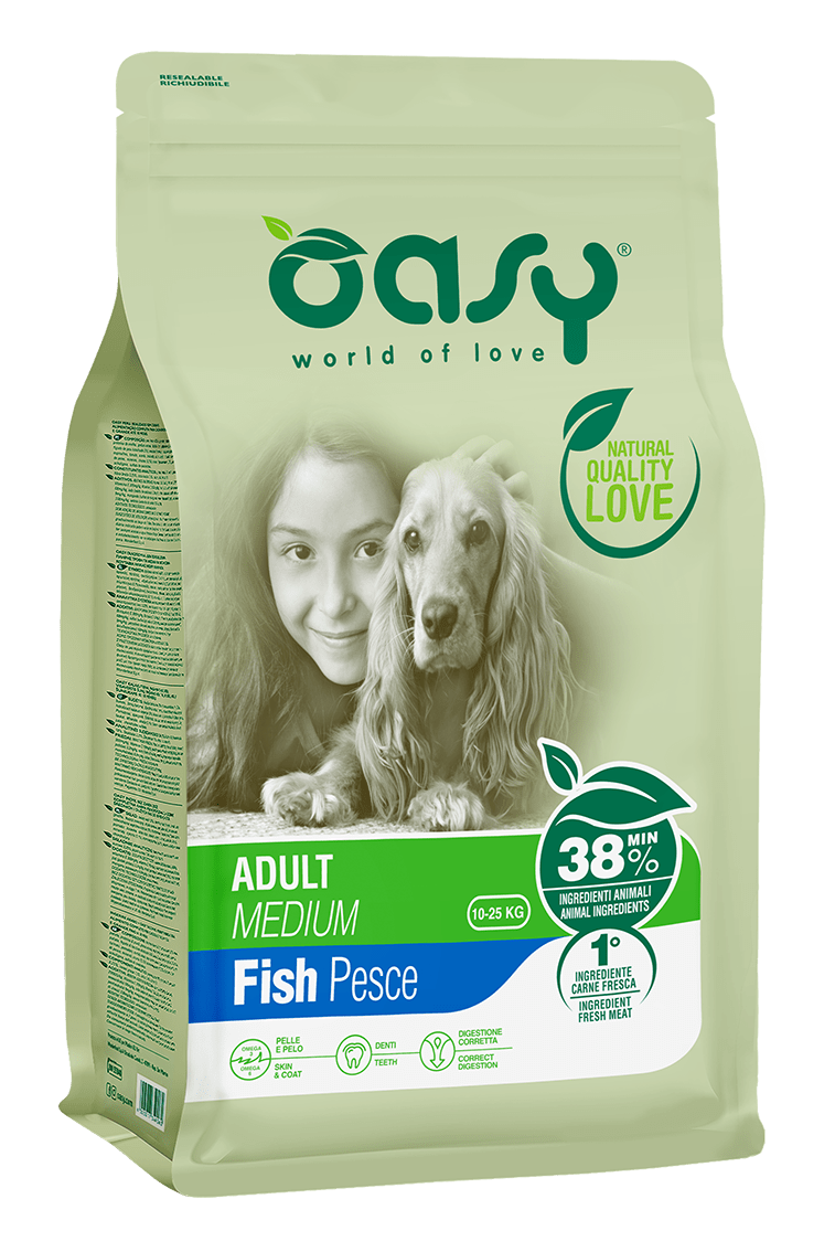 ALIMENTO CANINO OASY ADULTO LIFESTAGE ADULT MEDIUM FISH 12KG