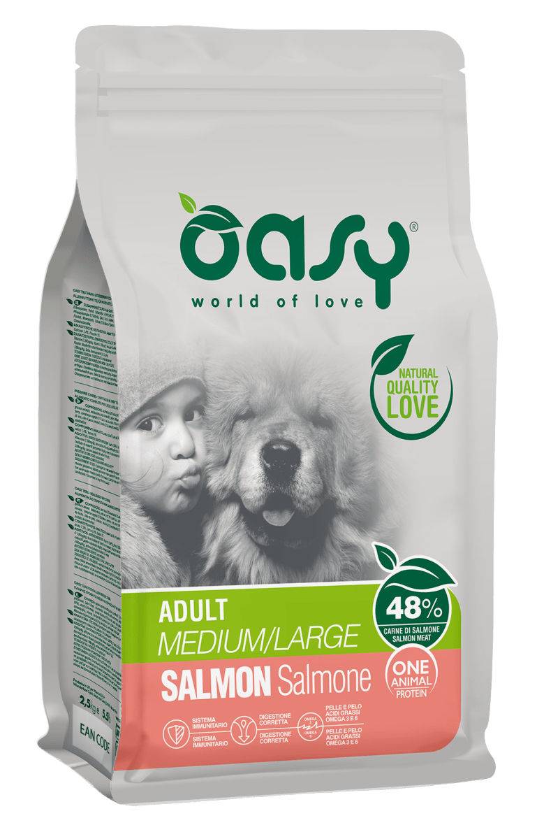 ALIMENTO CANINO OASY ADULTO OAP ADULT MEDIUM/LARGE SALMON 12KG