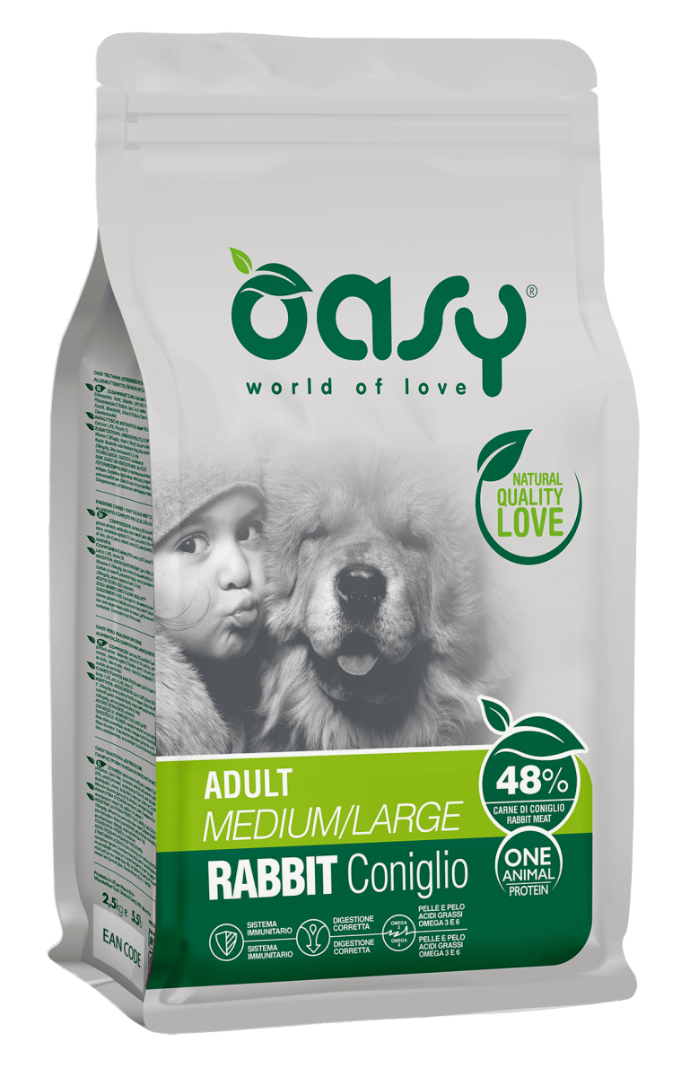ALIMENTO CANINO OASY ADULTO MEDIUM/LARGE RABBIT 12KG