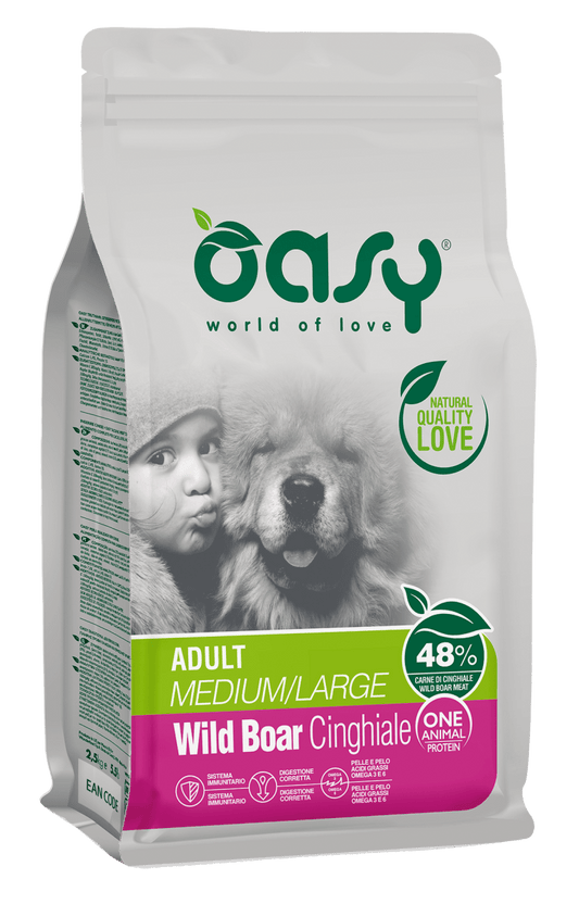 ALIMENTO CANINO OASY ADULTO OAP ADULT MEDIUM/LARGE WILD BOAR 12KG