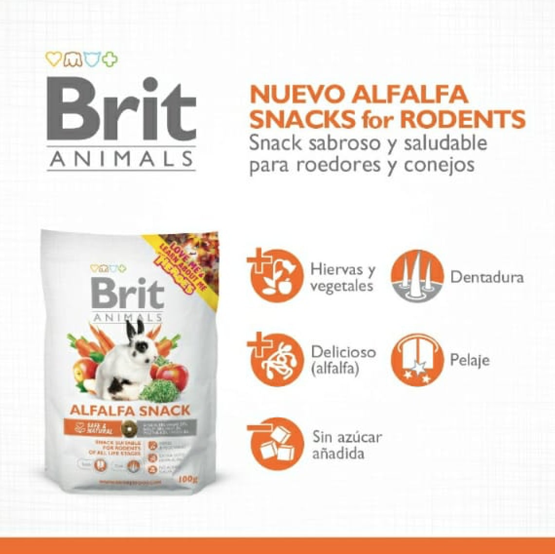 Brit Animals Alfalfa Snack para Roedores 100gr