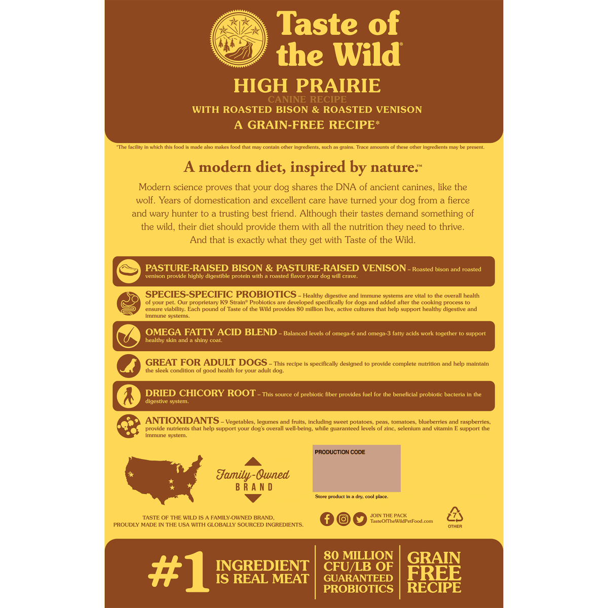 Taste of the Wild High Prairie Bisonte y Venado Asados Perro