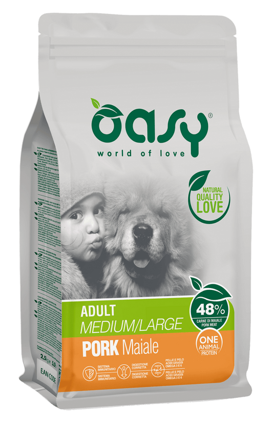 ALIMENTO CANINO OASY ADULTO MEDIUM/LARGE PORK 12KG