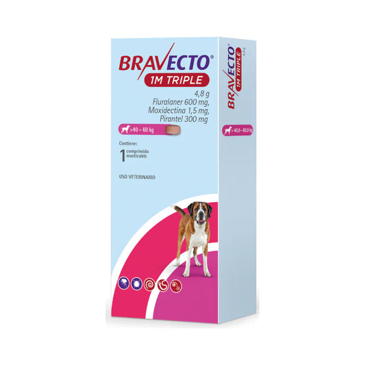 BRAVECTO 1 MES TRIPLE 600 MG (40-60 KG)