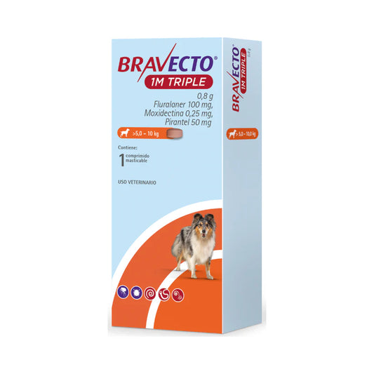 BRAVECTO 1 MES TRIPLE 100 MG (5-10KG)