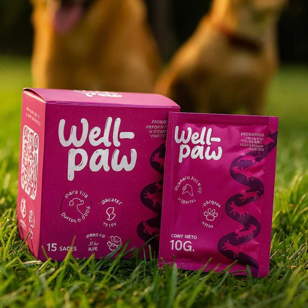 Well-Paw Probiótico para Perros y Gatos, 15 Sachets - Para Salud Intestinal y Digestión