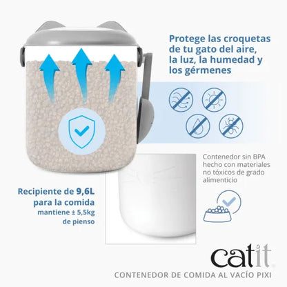 Catit Pixi Contenedor de Comida al Vacío para Gatos