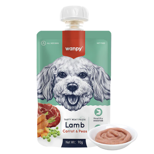 Wanpy Tasty Meat Paste Lamb, Carrot & Pea Para Perros Sobre 90gr