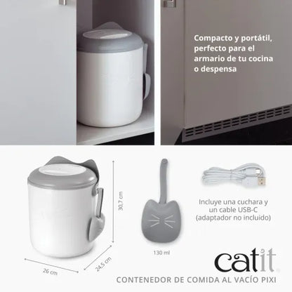 Catit Pixi Contenedor de Comida al Vacío para Gatos